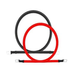A ABIGAIL 2 AWG Battery Cable 2AWG Gauge Pure Copper Battery Inverter Cables with 3/8 in Lugs Both Ends Power Inverter Wire Set for Automotive Solar Marine Boat RV Car Motorcycle Red and Black (2FT)