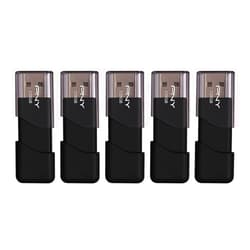 PNY 128GB Attaché 3 USB 2.0 Flash Drive, Black (Pack of 5)