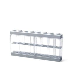 Room Copenhagen, Lego Minifigure Display Case - Stackable Storage Container for Desktop or Wall Mounting - 15.04 x 7.24in - 8 Stud, Medium Stone Grey - Holds 16 Standard Brick People
