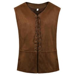 frawirshau Men's Medieval Renaissance Vest Costume Pirate Gothic Steampunk Waistcoat