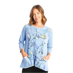 Jess & Jane Women's Coloring Mineral Washed Patch Pocket Cotton Tunic