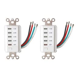 Teklectric Bathroom Fan Auto Shut Off 1/2/4/8 Hour Preset Countdown Wall Switch Timer - White (2)