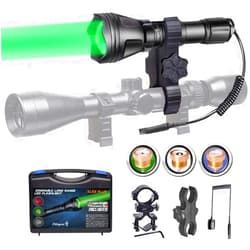 Odepro KL52Plus Zoomable Hunting Flashlight Kit with 4 Interchangeable Modules (Red, Green, White, IR850), Long Range Predator Light with Remote Pressure Switch, for Coyote, Hog, Varmint Hunting