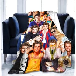 Zyqubaw Blanket Joe Keery Steve Harrington Soft and Comfortable Wool Fleece Throw Blankets for Sofa Office car Camping Yoga Travel Home Decoration Cozy Plush Beach Blanket Gift 40