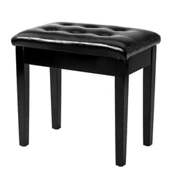 Bonnlo Wooden Piano Bench Keyboard Seat Stool with Music Storage and Padded Cushion - Black