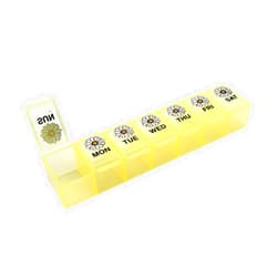EZY DOSE Weekly (7-Day) Pill Organizer, Vitamin Planner & Medicine Box with Large Compartments, Yellow Daisy Days Design, Easy-to-Open BPA-Free Case for Pills, Vitamins & Supplements, Travel-Friendly