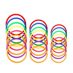 HRLORKC 24Pcs Plastic Ring Toss Game Set Rings for Ring Toss for Kids Outdoor Games Plastic Carnival Rings Carnival Games for Carnival Party and Parent-Child Games…