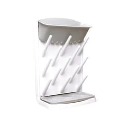 Ubbi Vertical Baby Bottle Drying Rack, Space Saving Countertop Drying Rack Baby Accessory, Gray