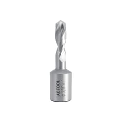 ACTOOL 3/8'' Diameter x 1'' Depth of Cut HSS Solid Drill with 3/4'' Weldon Shank, HSS Fully Ground Drill