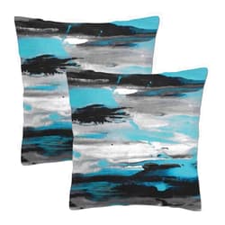 KUKNOS Blue Gray Decorative Throw Pillow Covers Black Teal Couch Pillow Covers White Turquoise Personalized Sofa Pillow Covers for Living Room Bedroom 20X20 Inch Set of 2