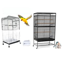 ASOCEA Extra Large Bird Cage Seed Catcher and Large Bird Cage Seed Cather Guard Universal Birdcage Cover Nylon Mesh Net for Parrot Parakeet Macaw Lovebird African Grey