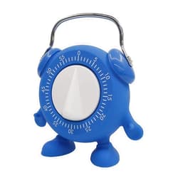 Vinseen Timer, for Kitchen Baking Teaching Cooking Egg Potty Training for Kids Cute 60 Mins Twist Wind-Up Mechanical Timer with Ring Alert, No Battery (Blue)