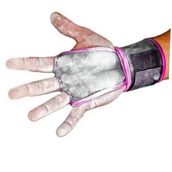 JerkFit WODies 3 Hole Gymnastics Grips with Wrist Support - Hand Grips, Latex Free Elastic Crossfit Grips for Weightlifting, Cross Training - Palm Protection Pull Up Grips for Men and Women