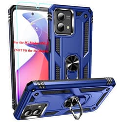 Androgate for Moto G Stylus 5G 2023 Case with HD Screen Protector, Military-Grade Metal Ring Kickstand 15ft Drop Tested Shockproof Cover Case for Motorola Moto G Stylus 5G 2023, Blue