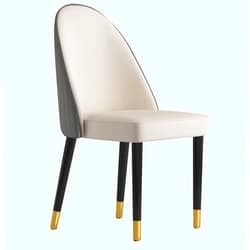 IIOCHA Kitchen Tech Leather Kitchen Dining Chairs with Soft Padded Seat Beech Wooden Legs for Home Commercial Restaurants (Color : Beige+Cement Gray)