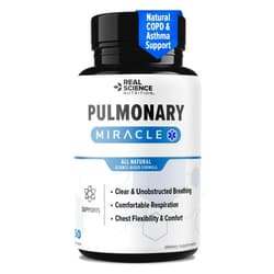 Real Science Nutrition Pulmonary Miracle COPD Relief and Lung Detox Capsules to Clear Lungs & Aid Breathing - Lung Support Supplement with Vinitrox & GABA for Long-Term Cough & Respiratory Relief, 60 Caps