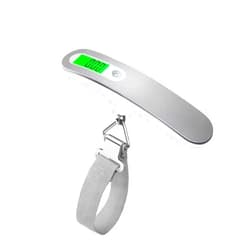 NGHTMRE Digital Hanging Luggage Scale, 110 lbs Max Weight Capacity, with Temperature Sensor and Tare Function,Silver, Battery Included