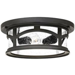 Quoizel Marblehead 2-Light Mystic Black Outdoor Flush Mount Light