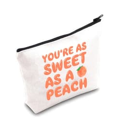 TSOTMO Peach Zipper Pouch Peach Friendship Gift Women Peach Stuff Wish Cosmetic Bag Peaches Fruit Theme Gift For Peach Lover (peach)