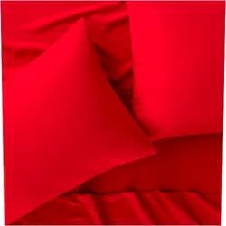 FlyCotton 800 Thread Count 4-Pcs Bed Sheets Set Red 100% Cotton Bedlinen Set for King Size Bed Single Ply Long Staple Cotton Yarns Breathable Bedding Set, Fits Mattress Upto 18'' Deep Pockets