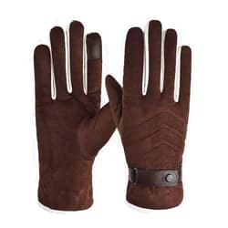JJYGTTG Men's Gloves Outdoor Warm Suede Outdoor Cycling Touch Screen Full Finger Gloves Ladies Hand Gloves Winter Gloves Men (Color : D, Gloves Size : One Size) One Size D