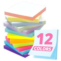 Taja Sticky Notes, 12 Pads, 3x3 inches, Colorful Self-Stick Note Pads, Perfect for Office, Study, and Daily Life Organization - Soft Pastel