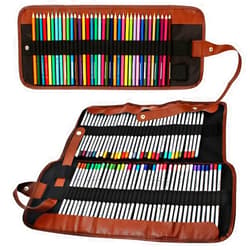 SENHAI 2 Pack Colored Pencils Roll, SENHAI 48 Slot+ 72 Slot Canvas Pencil Organizer Bag/Wrap Rollable Pouch for Office, Travel