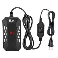 AQQA Aquarium Submersible Heater for Fish Tank,HD Temperature Display and Built-in Thermometer,External Controller Temperature Control Range 59℉-93℉,Safety Control Protects 25W