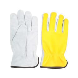 NMSafety Cow Leather Work Gloves Gardening Gloves Good Grip for Logging/Wood Cutting/Forest Work/Driving