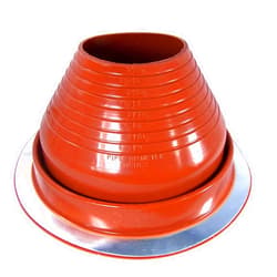 Dektite #6 Red Silicone Metal Roof Pipe Flashing, High Temp, Round Base, Pipe OD 5