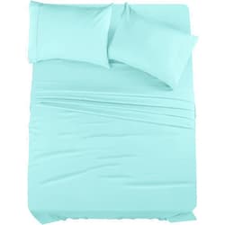 Utopia Bedding King Bed Sheets Set - 4 Piece Bedding - Brushed Microfiber - Shrinkage and Fade Resistant - Easy Care (King, Spa Blue)