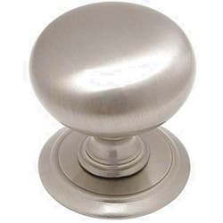 Cosmas 10 Pack - Cosmas 6542SN Satin Nickel Round Cabinet Hardware Knob with Backplate - 1-1/4 Diameter