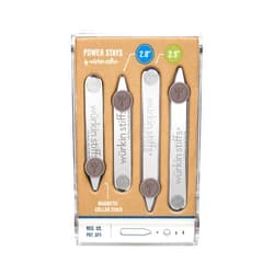 Würkin Stiffs 2.0-inch and 2.5-inch Power Stays Magnetic Collar Stays by Würkin Stiffs | 1 Pair of Each Size | Includes (2) 2.0” Power Stays and (2) 2.5” Power Stays with Storage Case | As Seen on Shark Tank