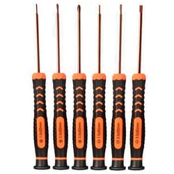 TECKMAN Precision Screwdriver Set of 6, TECKMAN Phillips and Flathead Screwdriver Set with Magnetic Tips and Non-Skid Handle,Small Repair Tool Kit for Eyeglasses/iPhone/Computer/Jewelry/Watch/Electronics