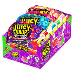 Fun Express 32.16 oz. Juicy Drop Chewy Fruit-Flavored Gummies & Sour Gel Pen Candy Packs - 16 Pc.