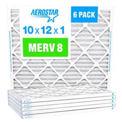 Aerostar 10x12x1 MERV 8 Pleated Air Filter, AC Furnace Air Filter, 6 Pack (Actual Size: 10