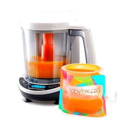 Baby Brezza One Step Baby Food Maker Deluxe – Automatically Steams & Blends Homemade Baby Food – Easy Way to Make Organic Food for Infants and Toddlers - Includes 3 Food Pouches & Filling Funnels