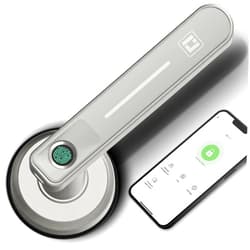 Geek Smart Fingerprint Door Lock Smart Door Lock with App Biometric Door Knob Keyless Entry Door Locks with Handle for Homes/Apartments/Office/Hotels, Silver