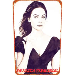 KIVYYB Rebecca Ferguson Poster Metal Plaque Tin Sign,Vintage Metal Pub Club Cafe bar Home Wall Art Decoration Poster Retro 8x12 inches