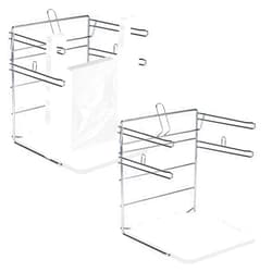 LOPOO 2 Pcs Plastic Grocery Bag Holder, T Shirt Bag Rack, Chrome-Plated Steel Stand, Fits 11½