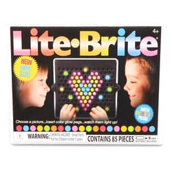 Basic Fun Lite-Brite Mini, Light Up Drawing Board, Mini LED Drawing Board with Colors, Travel-Sized Toys for Creative Play, Glow Art Neon Effect Drawing Board, Light Toys for Kids Aged 4 +