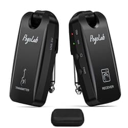POGOLAB 5.8GHz Wireless Guitar System, POGOLAB Guitar Wireless Transmitter Receiver with 4 Channels,Rechargeable Audio Guitar System Cordless Guitar Cable Bass Lead for Guitars Bass Electric Instruments