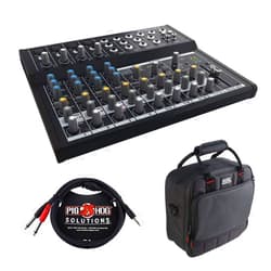 Mackie Mix12FX 12-Channel Compact Mixer with G-MIXERBAG-1212 Padded Nylon Mixer Bag & PB-S3410 3.5 mm Stereo Breakout Cable, 10 feet Bundle