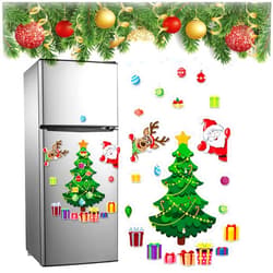 DLTFRSED Magnetic Christmas Tree for Refrigerator Decorations, Christmas Refrigerator Magnets, Christmas Themed Magnetic Sticker, Christmas Tree Magnets for Fridge Metal Door Decor (Type-a)