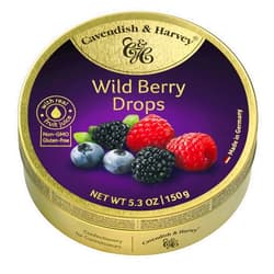 Cavendish & Harvey | Wild Berry Hard Candy Drops | 5.3 Ounce Tin - 4 Pack