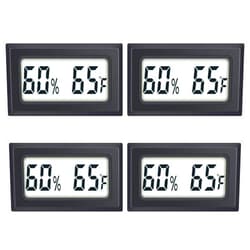 AikTryee Reptile Thermometer 4-Pack Mini Digital Humidity Temperature Meters Gauge Indoor Hygrometer Thermometer AikTryee wiht ℉ for Humidors Greenhouse Garden Cellar Closet Guitar Case