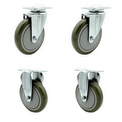 Service Caster 5inches Casters for Rubbermaid 4400, 4500 Series - Heavy Duty Replacement - Non-Marking Wheel - Includes 2 Swivel & 2 Rigid Casters - Set of 4 - Service Caster Brand
