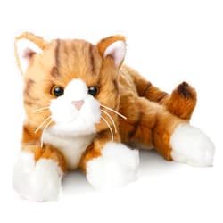 Bearington Collection 15-Inch Tabby Cat Plush Toy - Realistic Stuffed Animal for Kids - Orange Stuffed Cat