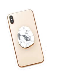 ATLLM Howlite White Marble Gemstone Crystal Phone Grip White Turquoise Collapsible Stand Holder for Cellphone and Tablet