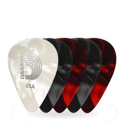 Planet Waves D'Addario Celluloid Guitar Picks - Guitar Accessories - Guitar Picks for Acoustic Guitar, Electric Guitar, Bass Guitar - Natural Feel, Warm Tone - Assorted, Assorted, 25-pack